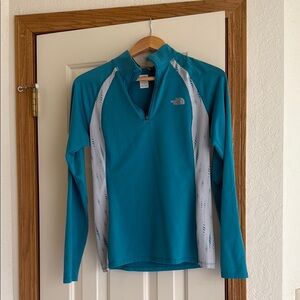 The North Face Teal and Gray Long Sleeve Top